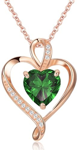 LAVUMO Herzkette 925 Silber/Messing Rosegold Gold Damen Halskette Geschenk | Herz änhänger Kette Damen Schmuck Geschenk für Frau Frauen an Geburtstags Weihnachten Valentinstag Hypoallergen Ketten