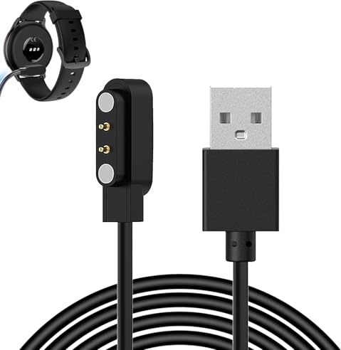 gsgfuis Chargeur Montre Connectée, Câble Magnétique USB 2 Pins 4mm, Câble de Recharge pour Montre Intelligente