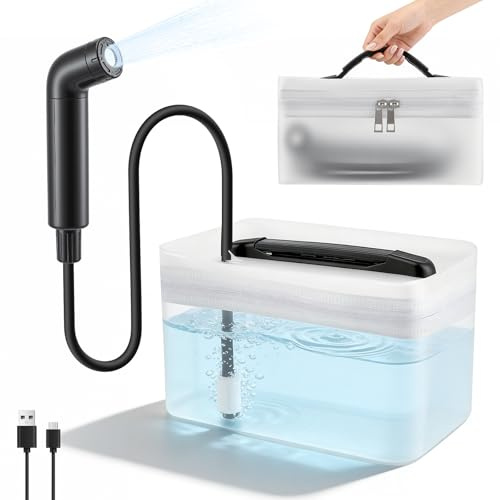 Bidet électrique de voyage, bidet de voyage, bidet électrique portable pour toilettes, douchette musulmane avec réservoir d'eau de 2,3 litres pour femme, homme, enfant, salle de bain et randonnée