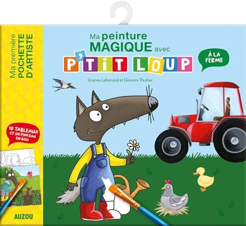 P'tit loup - ma pochette de peintures magiques - a la ferme