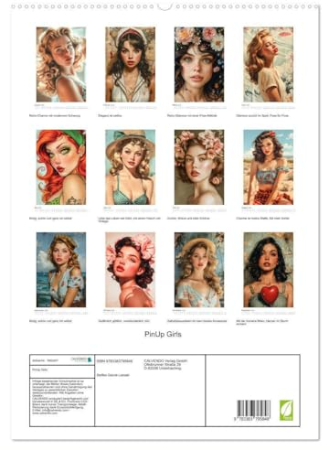 PinUp Girls (hochwertiger Premium Wandkalender 2025 DIN A2 hoch), Kunstdruck in Hochglanz