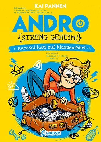 Andro, streng geheim! (Band 3) - Kurzschluss auf Klassenfahrt: Begleite Andro bei seinem Schulausflug-Abenteuer - Lustiges Kinderbuch mit witzigen Illustrationen für Kinder ab 8 Jahren
