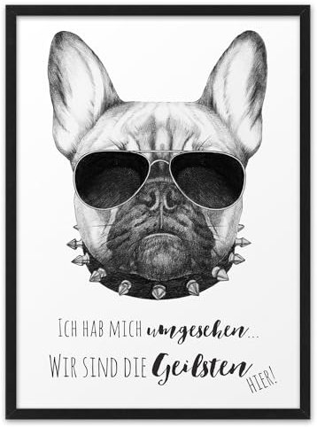 ICH HAB MICH UMGESEHEN | ABOUKI Kunstdruck | Coole Witzige Geschenke Kleine Lustige Geschenke Wandbild Poster Plakat Spruch Bild Schilder Wanddekoration Aufmunterung | DIN A4, DIN A3/Rahmen optional