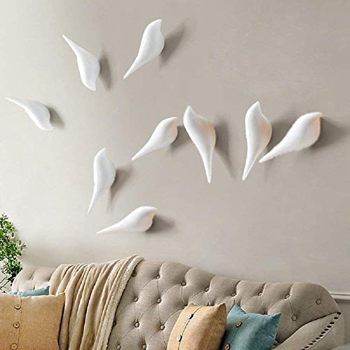 APSOONSELL Vogel Kleiderhaken Wand Haken, Wand Dekoration Mantelhaken, 2pcs, Weiß