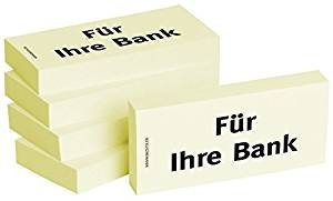 5 x 100er Block Haftnotizen  Für Ihre Bank