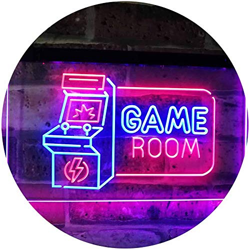 Game Room Arcade TV Man Cave Bar Club Dual Color LED Barlicht Neonlicht Lichtwerbung Neon Sign Blau & Rot 400 x 300mm st6s43-j2850-br