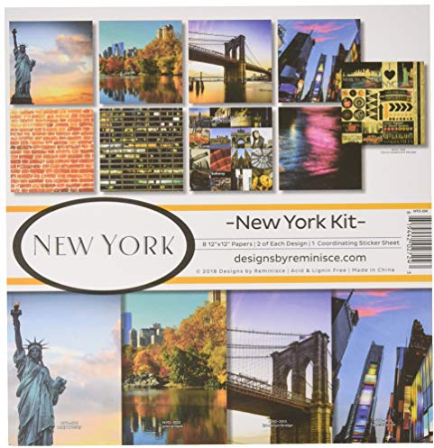 Reminisce NYO-200 New York Collection Kit Sammelset für Sammelalben, Papier, Mehrfarbige Palette, 12x12 inches