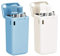 AVANA Lot de 2 pailles réutilisables en acier inoxydable Pliables en silicone Sans BPA Respectueux de l'environnement Pliables avec brosse de nettoyage et boîte magnétique (blanc et bleu clair)