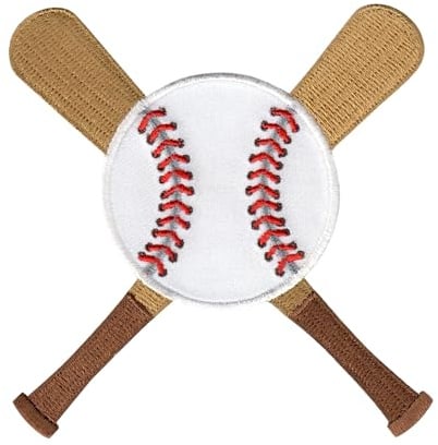 PatchMommy Baseball Schläger Aufnäher zum Aufbügeln, 9 x 8,25 cm | Gesticktes Sport-Bügelbild, Patch & Applikation für Kleidung, Jacken, Rucksäcke & Sporttaschen – zum Aufbügeln oder Aufnähen