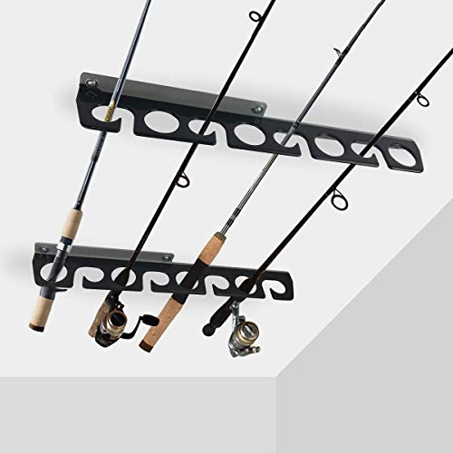 Homydom Angelrutenhalterung für Decken/Wand, für Garage, Kabine, Keller, robust, für bis zu 8 Angelruten