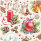 Pingianer 12,99€/m 100x160cm 100% Baumwolle Weihnachten Baumwollstoff Kinder Meterware Handwerken Nähen Stoff (Schneekugel Klocken Beige, 100 x 160 cm)