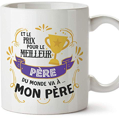Mugffins Mug/Tasse Papa (Meilleur du Monde) - Prix du Meilleur père - Idées Cadeaux Drôles pour la Fête des Pères