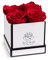 Soho Floral Arts | Rosen in einer Box | Echte Rosen halten ein Jahr oder mehr (weiß, quadratisch, 4 Karat, rot)