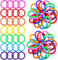 QUMENEY 100 Stück Binder Ringe Kunststoff, Plastik Loseblatt Ring, Mehrfarbige Binder Ringe für Sammelalben, Karteikarten und Stapel von Dokumenten(gemischte Farbe, 8mm) Farbe zufällige Lieferung