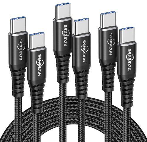 Câble USB C vers USB C[1M+2M+2M/Lot de 3],Cable USB Type C Charge Rapide Power Delivery Nylon Tressé pour Samsung Galaxy S21 Ultra S20 S10 S9 Note 10,MacBook Pro,iPad Pro 2020/2018,Huawei