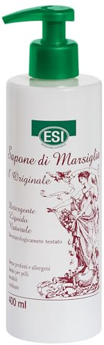 ESI - Sapone di Marsiglia Liquido, l'Originale, Idrata, Nutre e Lenisce la Pelle, Azione Protettiva della Cute, Dermatologicamente Testato, Senza Profumi e Coloranti, 400 ml