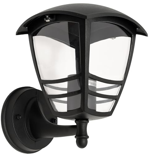 EDO Außenwandleuchte IMMA UP Schwarz Gartenlampe - E27 IP44 Wandlampe Außen für Garten, Terrasse, Veranda - Moderne Außenlampe nach Oben Wandaußenleuchte Wandleuchten-Design