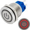 Lumonic pulsador de acero inoxidable plano de 19mm de diámetro I Con un LED de encendido en rojo Dimensiones: 2,8x0,5mm Pin es 250V 3A I Antivandálico