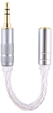 Yaowanguan 3.5mm Stereo Male to 2.5mm Balanced Female Adapter Cable/Headphones/Amplifier,Male to Female Plug Gold-Plated OCC Converter Connector Adapter 14cm/5.51 inch