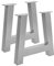 SAM Tischgestell in A-Form, 2er Set, Roheisen lackiert, Silber, A-Gestell aus Metall für Holztische, 70 x 10 x 74 cm, Gestell für DIY-Projekte