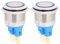 Momentaner Drucktaster Druckknopf Schalter Blaues mit Stecker Edelstahl Metall Wasserdichte Taster Wasserdicht Einbau Druckschalter 6 Pin Druckknopf DC12-24v Ip65 für Auto Lkw Bootszubehör 22mm(Grün)