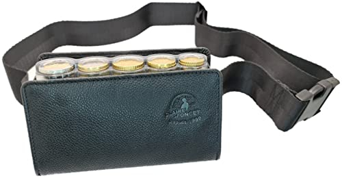 CLAIRE-FONCET Étui Porte Monnayeur Distributeur 5 pièces Euros, Transparent et gradué, porté à la ceinture il est idéal pour serveurs, serveuses, un rendu de monnaie rapide et organisé.