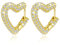 Ohrringe Herz Creolen Gold Damen, Sterling Silber 925 Creolen Herz Gold, Ohrringe Strasss Creolen Klobig, 14K Vergoldete Creolen mit Zirkonia Dick Groß Ohrringe klobig Creolen Herz für Damen Frauen