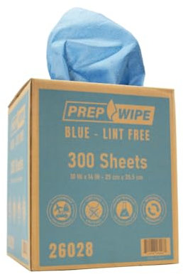 Lauco Prep Wipe Lint-Free Towels – Heavy Duty Cloths for Household & Industrial Use, Disposable Rags, Nonwoven Wipes, 300-Pack, 9 x 17 (Blue)