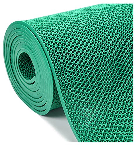 LYXXW Sicuro Materiale PVC Anti-Fatica 3x3.3ft (0.9x1m) Tappetini Commerciali per Aree Umide per Esterni Interni Ristorante Cucina Bar Piscina Tappetino Antispruzzo, 6mm di Spessore,Verde