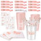 Herefun 12 Braut und Team Braut Tassen, Bride Tribe Cups, JGA Becher Armbänder und Bride To be Tattoo, Bachelorette Party Cups, Team Bride Strohhalme für Frauen Hochzeit Dekoration