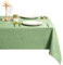 DWCN Grün Tischdecke Weihnachten Leinenoptik Abwaschbar Tischwäsche Wasserabweisend Tischtuch für Esszimmer, Garten, Party, Hochzeiten oder Haushalt,135x260cm