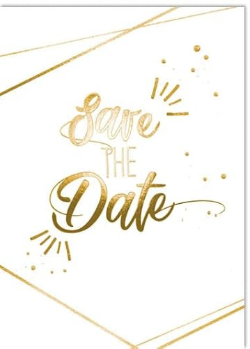 KE - Exklusive 5er Pack Einladungskarten 'Save the Date' inklusive Umschläge, Hochwertiges DIN C6 Format für Hochzeiten und besondere Anlässe.