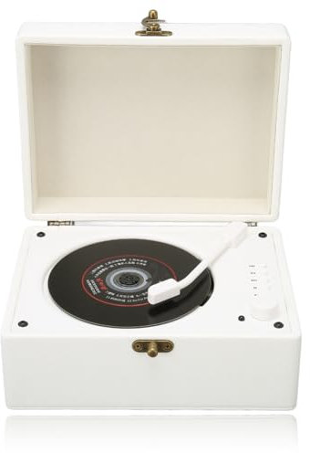 Lettore CD Bluetooth Portatile Con 2 Altoparlanti Audio Stereo, Boombox 3600mAh per Feste di Viaggio All'aperto (Bianco)