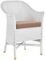 Korb-Outlet Loom-Sessel inkl. Polster Esszimmersessel aus echtem Loom-Geflecht Loomstuhl mit Armlehnen Loomsessel (Weiss)