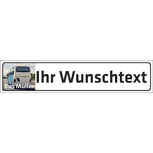 INDIGOS UG - WUNSCHTEXT Schild - 52x11cm - Parkplatzschild Parkplatz - Aufkleber - personalisiert Text & Logo - Kennzeichen - Namensschild Garage, Hotel, Parkplatz, Schule, Carport Firma individuell