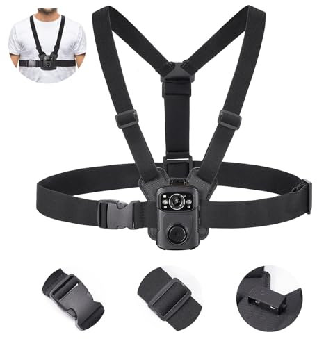 BOBLOV Body Camera Harness, Bodycam Vest Chest Mount for All Body Cams, Dual Shoulders Strap with Adjustable Size, Hands-Free Strap for Law Enforcement, Video Record