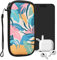 kwmobile Handytasche für Smartphones XL - 6,7/6,8 - Neopren Handy Tasche Hülle Cover Case Schutzhülle - Tropischer Dschungel Rosa Gelb Grün - 17,2 x 8,4 cm Innenmaße