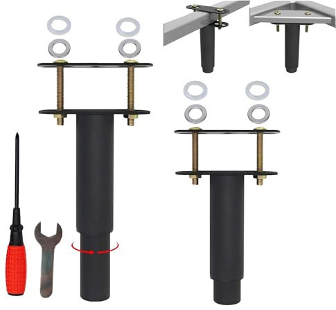 EURXLQ 2 pcs Schwarz Bettfüße Einziehbar,8-12cm Bettbeine Verstellbar,Bettgestell Beine,Bett Füße,Strapazierfähig Lattenstützbein,Metall-Möbelstützfüße,Geeignet für Bettgestell,Schrank,Sofa