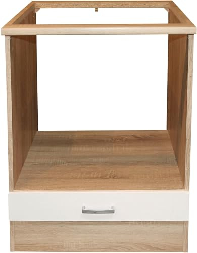 möbelando Herdumbauschrank >Ailina< in Sonoma-Eiche/weiß - 60x90x60 (BxHxT)