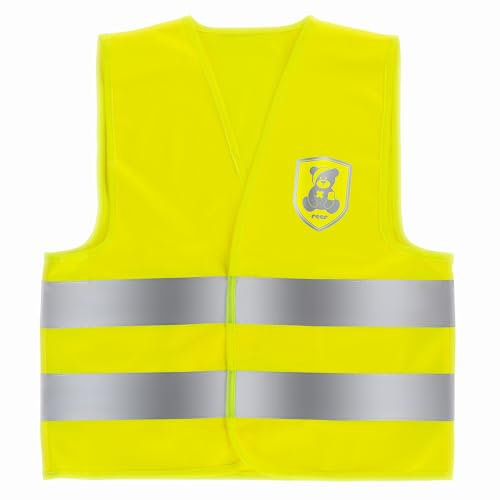 reer MyBuddyGuard Kinderwarnweste | Sicherheitsweste für Kleinkinder und Kinder | Reflektierend | Neongelb | Größe 80-104
