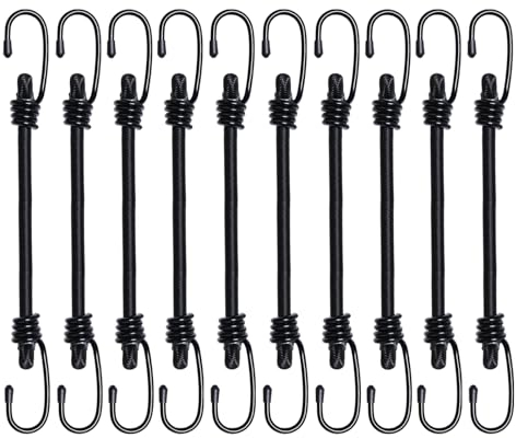 JunGG Spanngummi mit Haken - Expander mit Haken 10er-Set 30cm Gepäckspanner Spanngurte Gummispanner für Gepäck Camping Ladesicherungen Motorrad Dachträger Outdoor