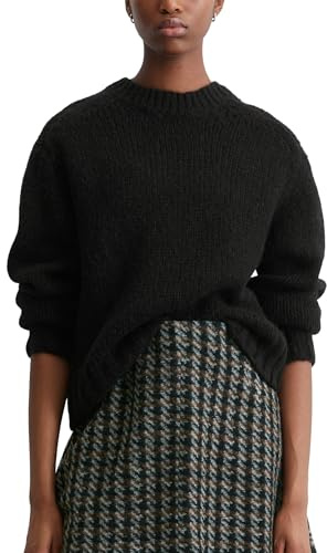 Marc O'Polo Denim Damen Strickpullover aus Woll-Mix Relaxed Fit, Schwarz (Black), XXS