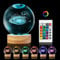 3D Galaxie Kristallkugel Nachtlicht 16 Farben Lampe 80mm Galaxie System Kristallkugel USB Ball Lampe Nachtlicht mit Holzsockel Schneekugel Glas Lasergravur Geschenk für Frauen Kinder Freunde Familie