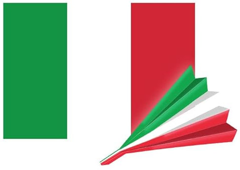 Primus-Print Fanklatschen mit Länderflaggen - 32x45cm, 300g Starker Karton, 8-Fach Gerillt, Beidseitig Bedruckt - Perfekt für EM 2024 & Themenpartys - Erhältlich in 5er, 10er & 25er Set [Italien]