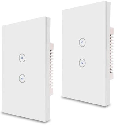 Interruttore della luce Intelligente ZigBee, Controllo Vocale Funziona con Alexa e Google Home, Timer e Condivisione Dispositivo, È necessario il filo di neutro, Necessità di un hub zigbee,2 way(2PCS)