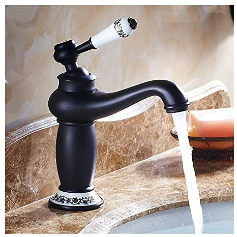 Mischbatterien Compatible with Badezimmer, moderne antike Messingarmaturen, Waschbecken-Waschtischarmatur, Mischwasserhahn, Heimwerker-Waschtischarmaturen,schnelle Befestigung