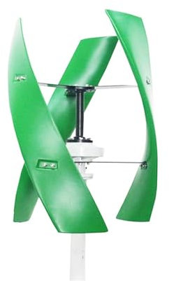 GMUME Windturbinengenerator, Home Farm Garden 5KW Vertikale Windmühle 5000W 12V 24V 48V Kostenlose Windenergie Turbine Elektrischer nerator Windkraftgenerator(Green-Acc,12V_5000W)