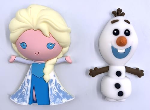 Monogram 3D Foam Disney Frozen Magnete, 2-teiliges Magnet-Set – 3D-Schaumstoff-Magnet für Kühlschränke, Büro und Schließfächer – Elsa & Olaf