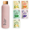 LXIR DRINK - Eau aromatisée en pastille sans sucre - Boisson multivitamines - Riche en vitamines C et B - Hydratation quotidienne - Beauté de la peau - Vitalité - 60 unités - 5 saveurs + 1 gourde ROSE