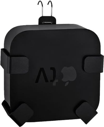JEMACHE Wall/Under Desk/Back of TV Mount Compatible with All Apple TV Generations (Including All 4K Models) (Black)